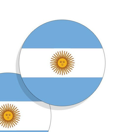 Argentina Flag Stickers Flag Decals Vinyl Indoor Outdoor Round 4pack