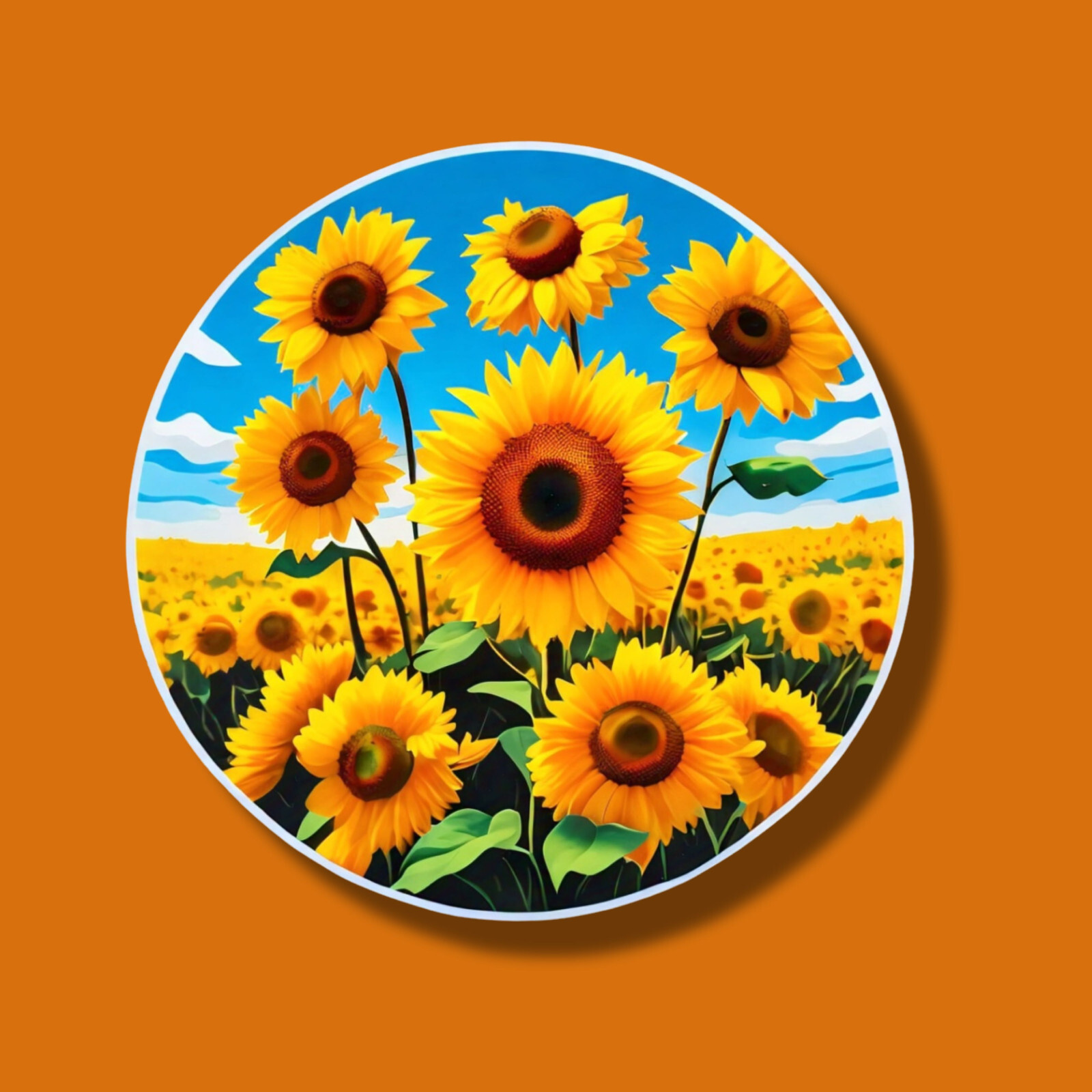 Field of Sunflowers Landscape Garden Countryside 3" Vinyl Sticker