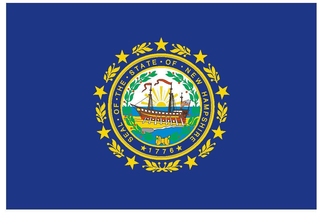 New Hampshire State Flag Sticker Decal F344