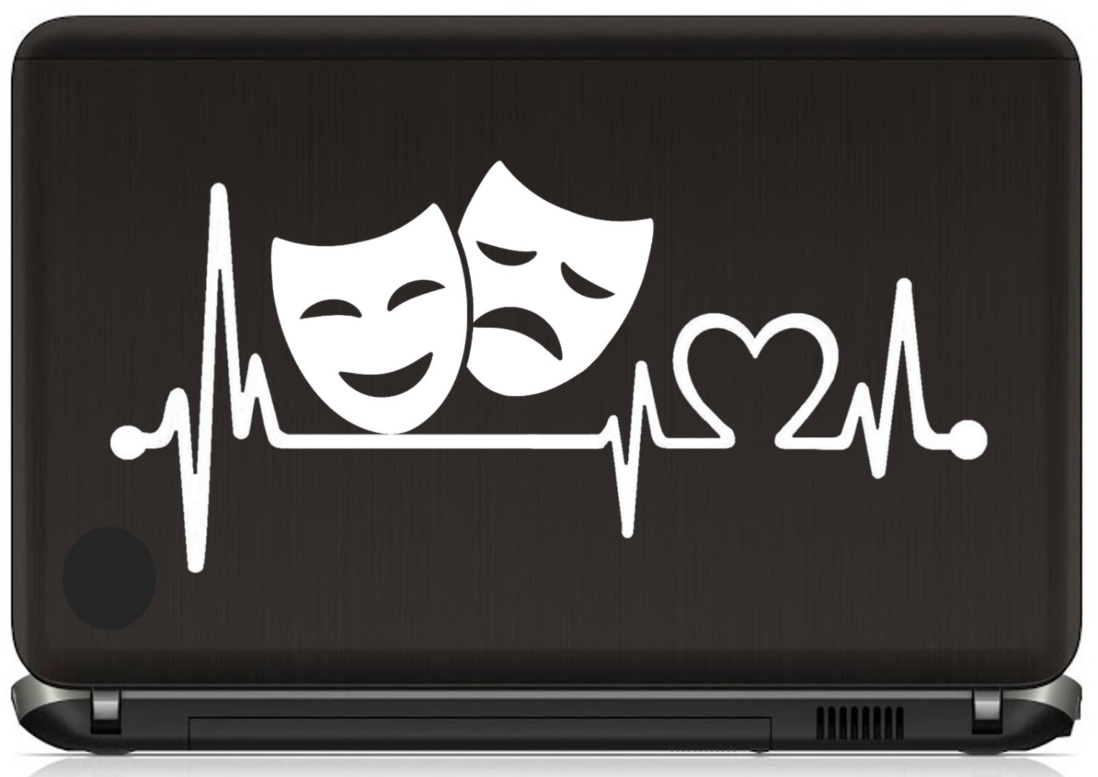 Comedy Tragedy Drama Theater Masks Heartbeat Lifeline Decal Sticker for Car 2089