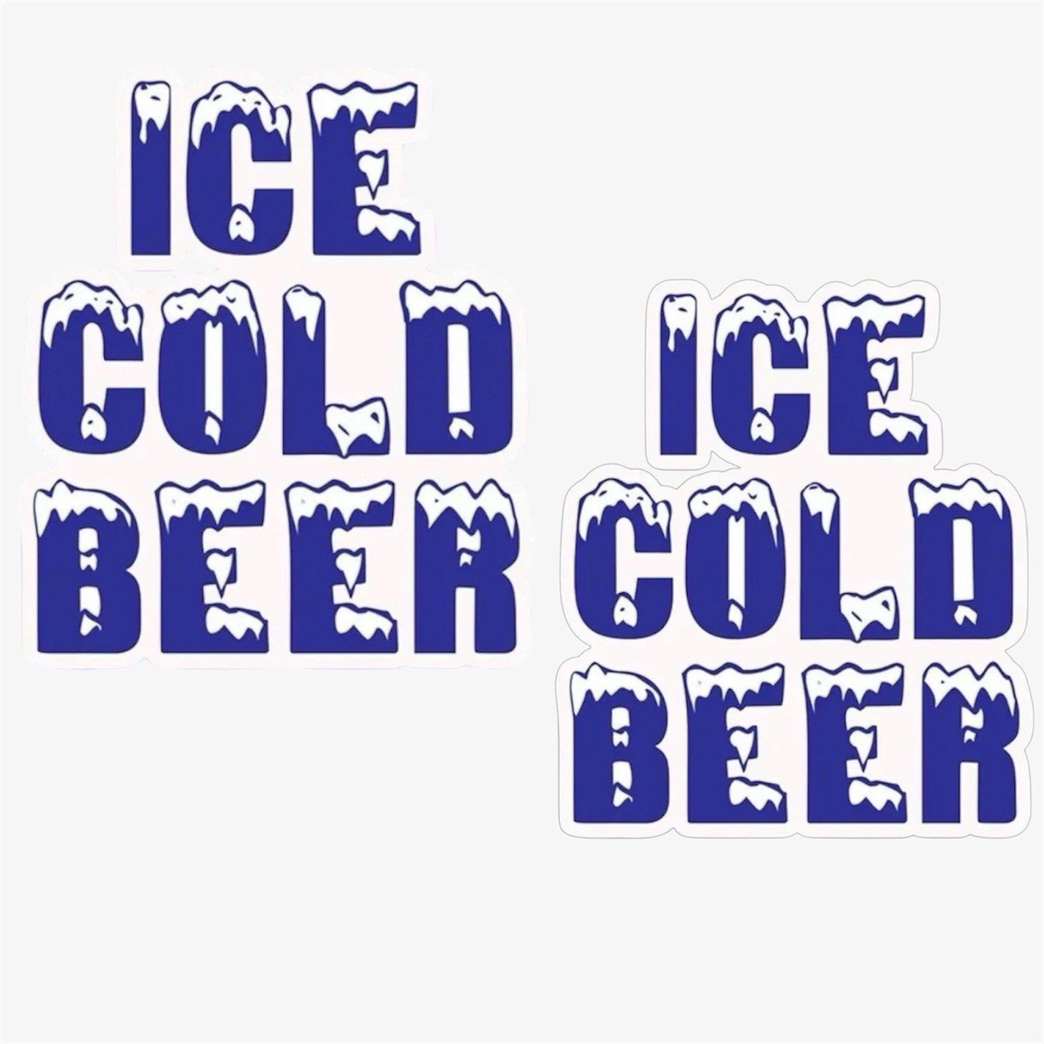 2 PACK – ICE COLD BEER 3” Food Party Boat Cooler Chest Vinyl Sticker Decal Set