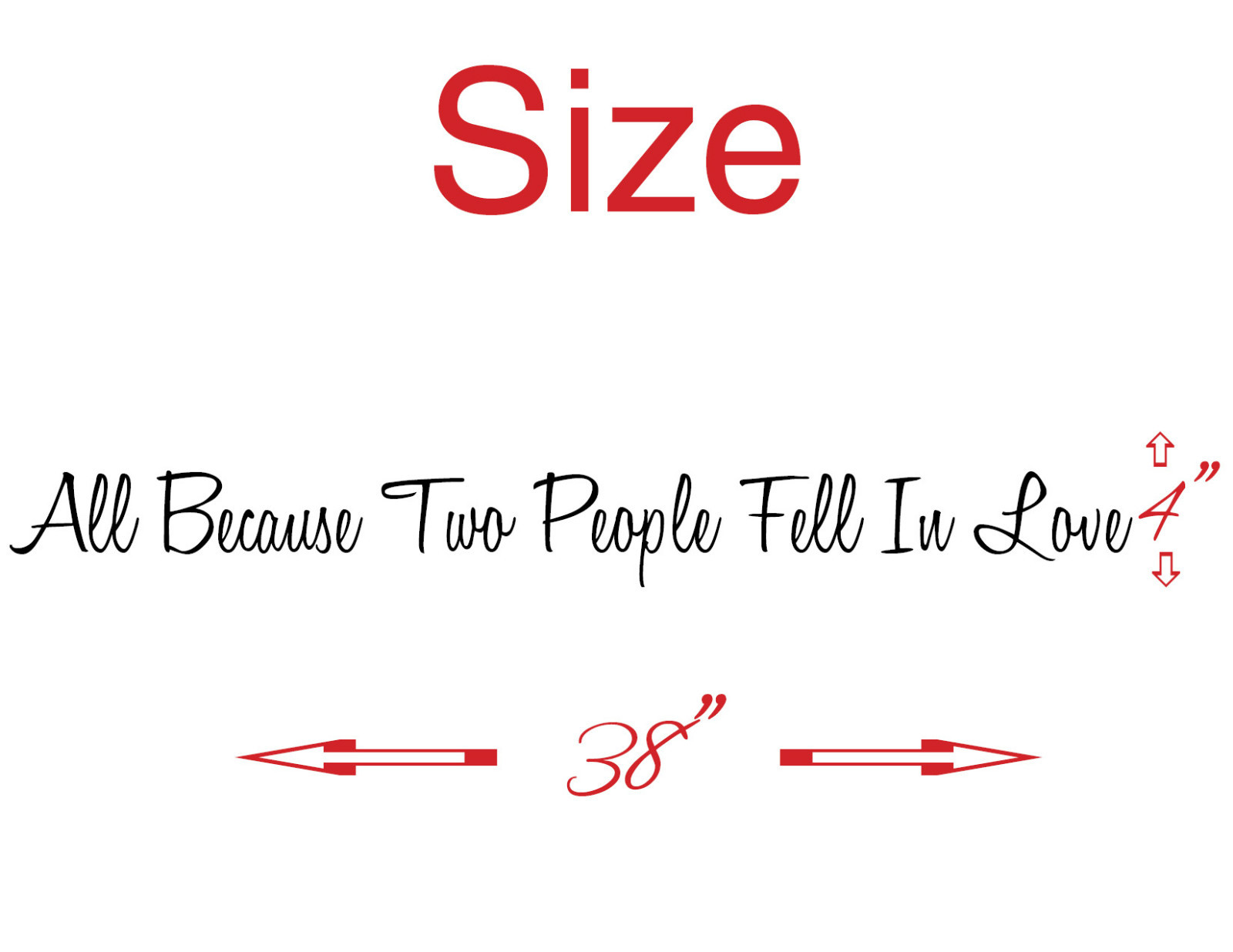 All Because Two People Fell In Love vinyl wall decal sticker romantic quote