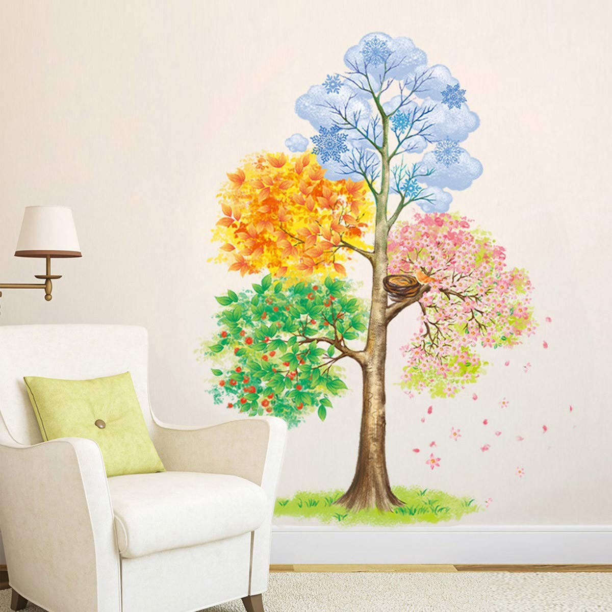 Four Seasons Tree Wall Stickers Removable Vinyl Wall Decals Art Decor for Bed…