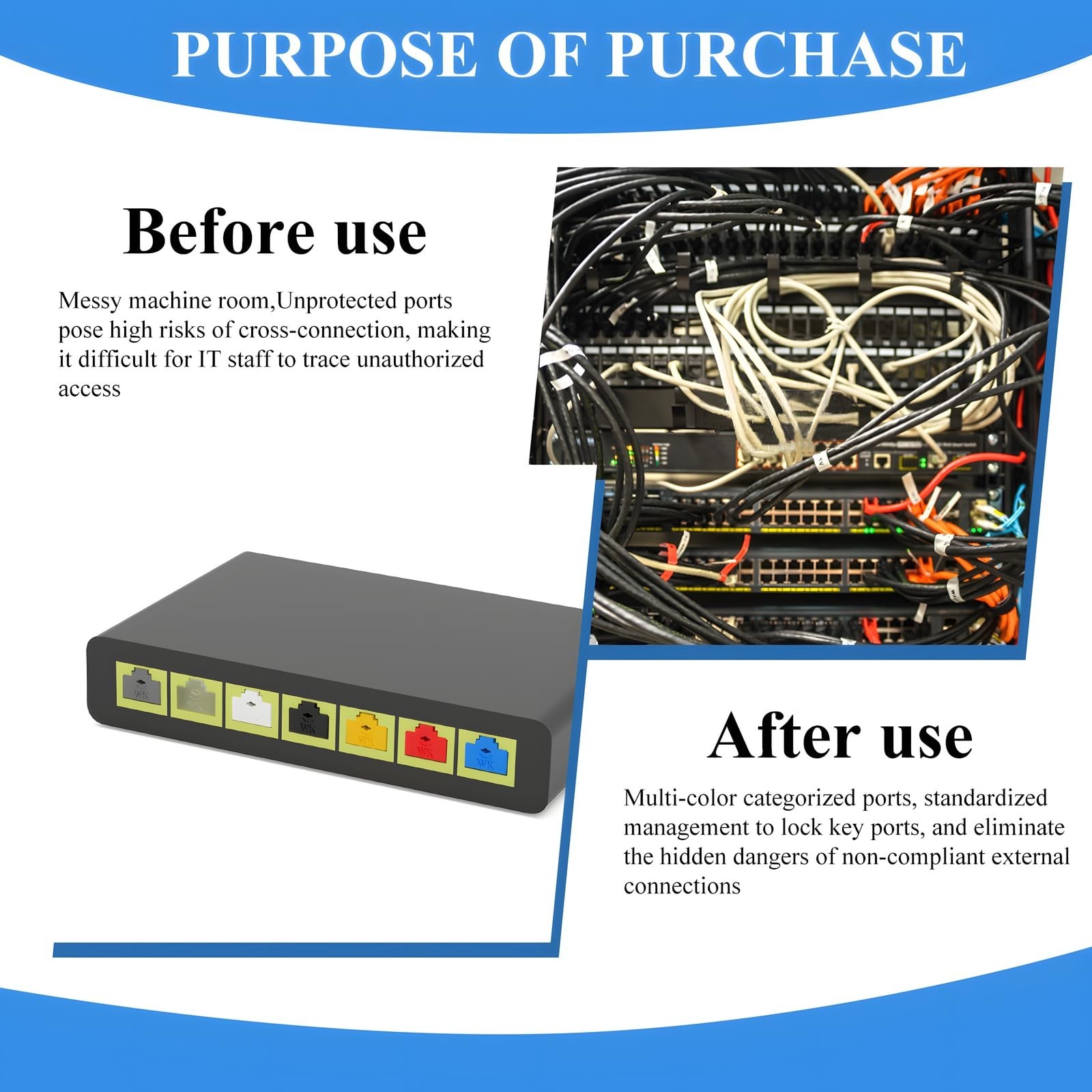 35 Pcs RJ45 Port Lock with 3 Key, Lock RJ45 Port/Dust Protector, RJ45 Dust Co…