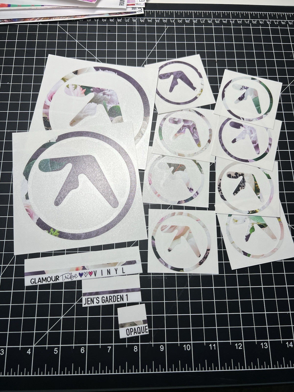 AFX Vinyl Decal Sheet Jens Garden1 – 2x5in + 8×2.5in Aphex Twin Stickers