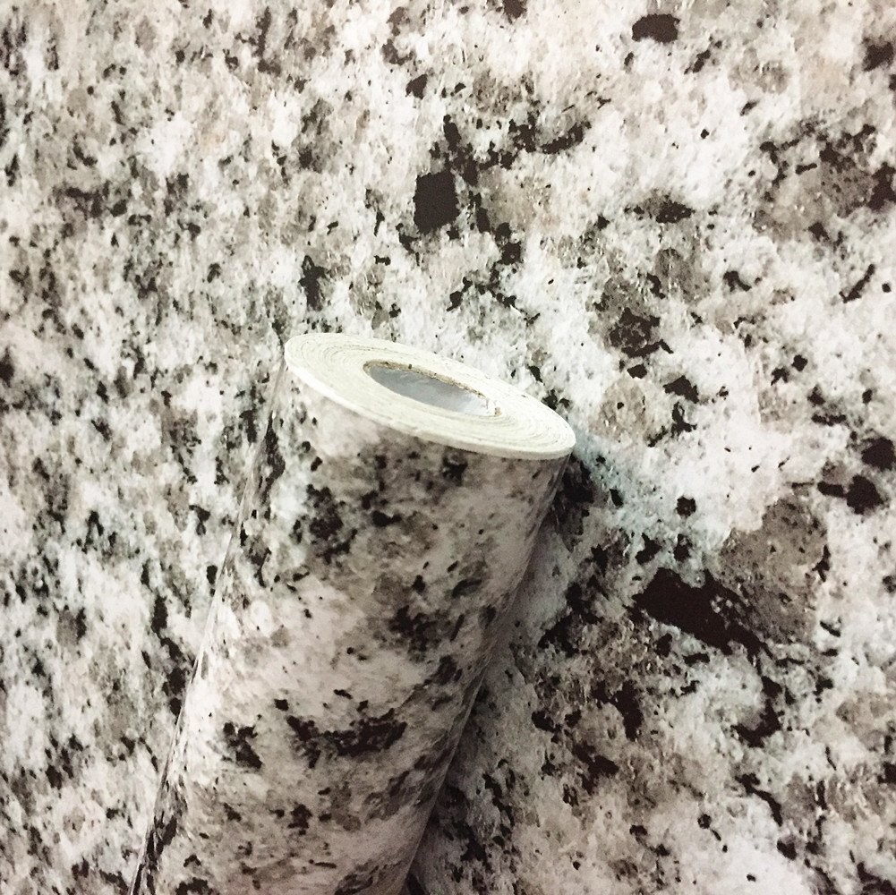 Moyishi Light White Granite Look Marble Gloss 17.7"W x 98"L, Multicoloured