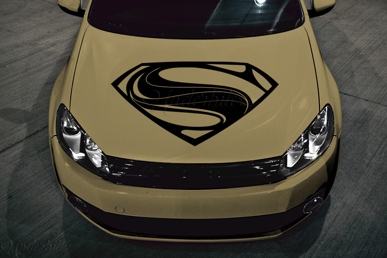 Superman Hood Decal Car Truck Door Glass Vinyl 32" S Shield Single Color