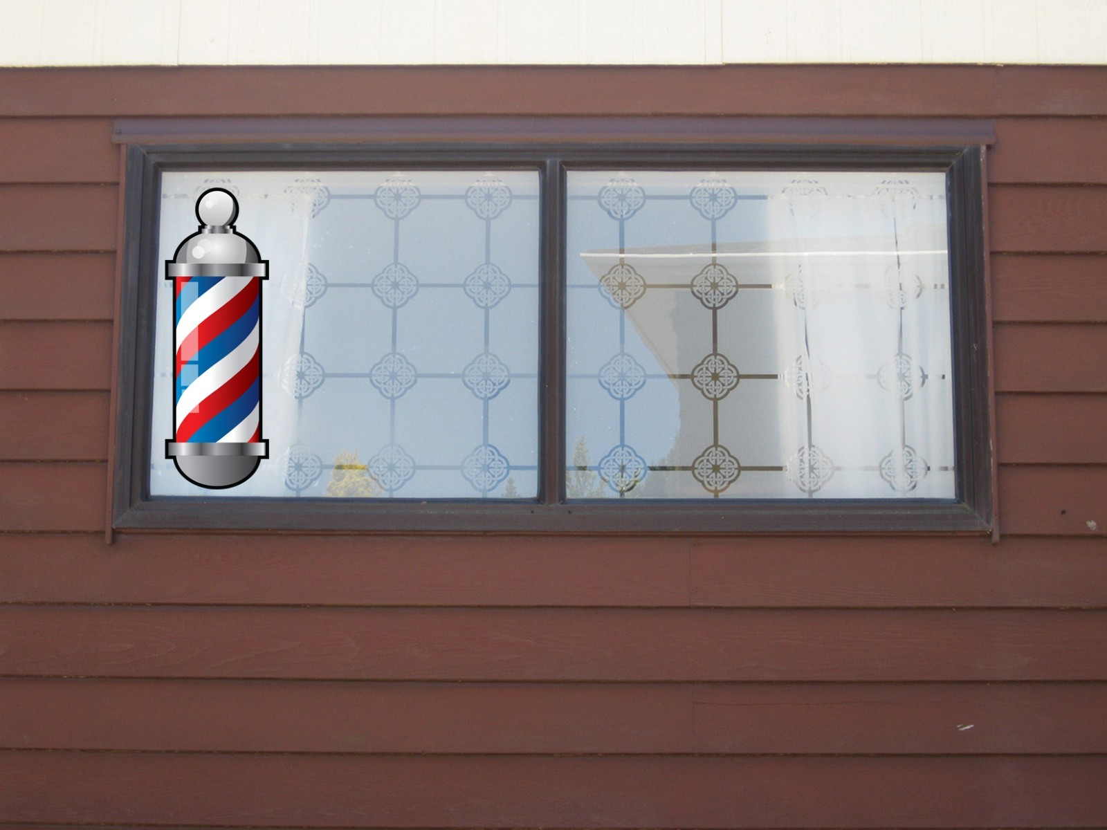 4" Barber Pole Vinyl Decal | Outdoor Laminated Decal | Self Adhesive Sticker