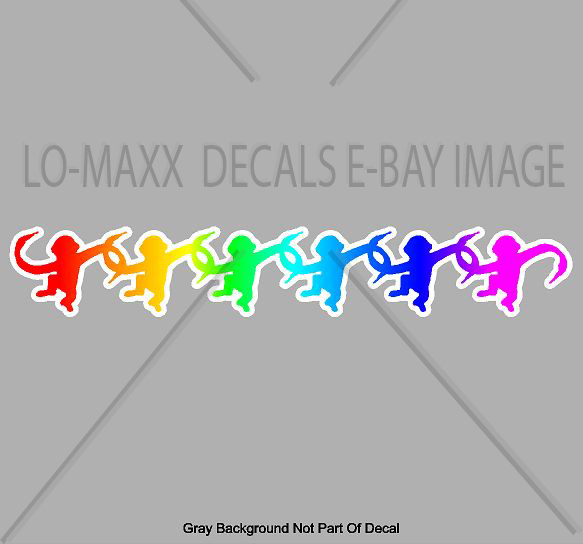 Colorful Barrel Of Monkeys Chain Novelty New Design Printed Vinyl Sticker