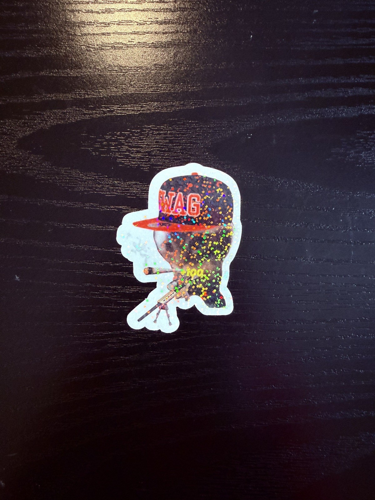 Funny Cat With Sniper Rifle Sticker | Dot Pattern Finish