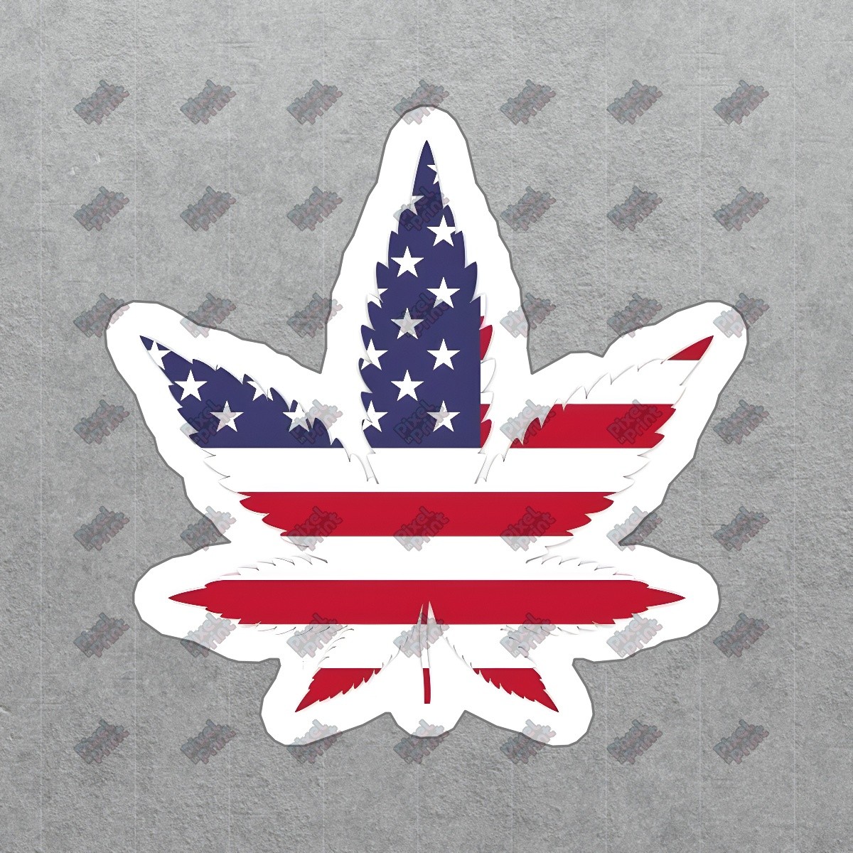 American Flag Cannabis Leaf Vinyl Sticker Weed Decal for Home, #386693
