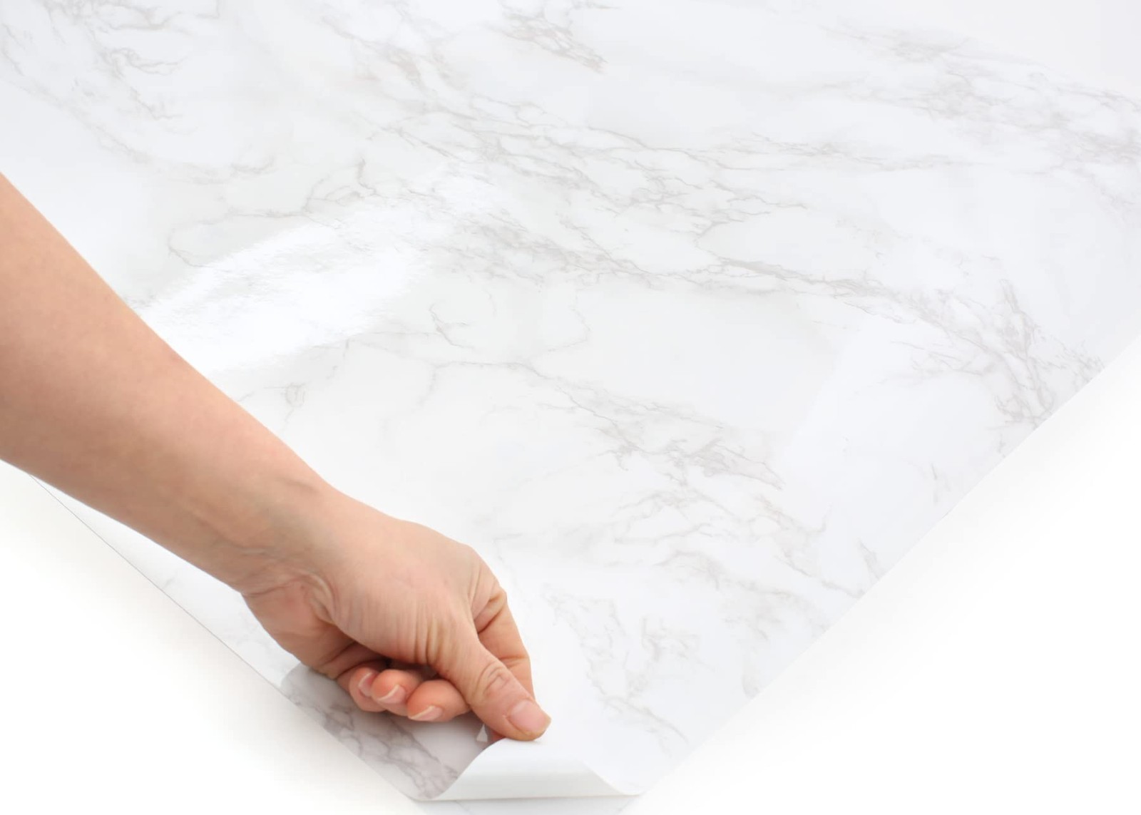 Peel and Stick Glossy Faux Marble Architectural Film Self-Adhesive Vinyl Film…