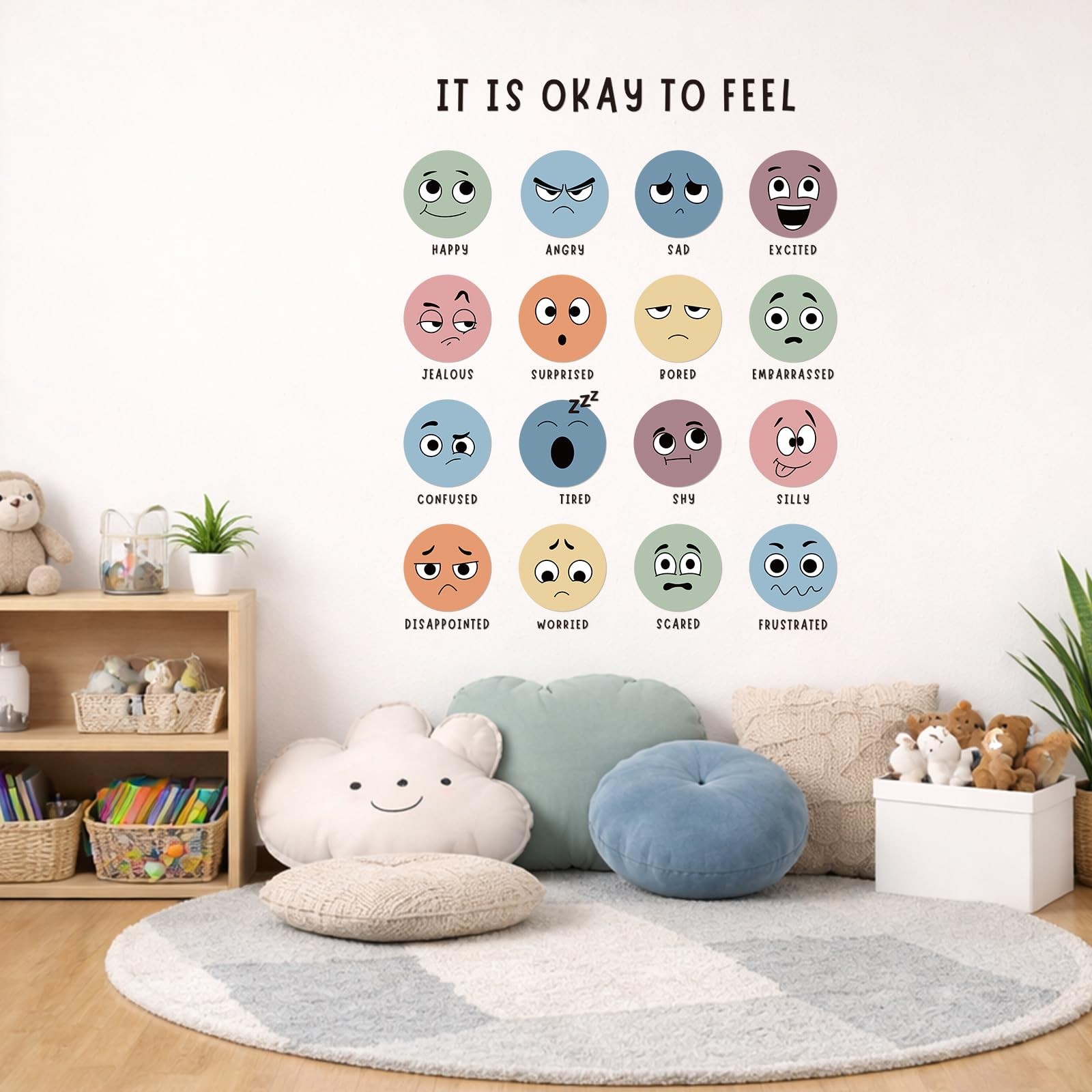 Feeling Emotion Chart Wall Decals Large Classroom Calm Down Corner It is Ok t…