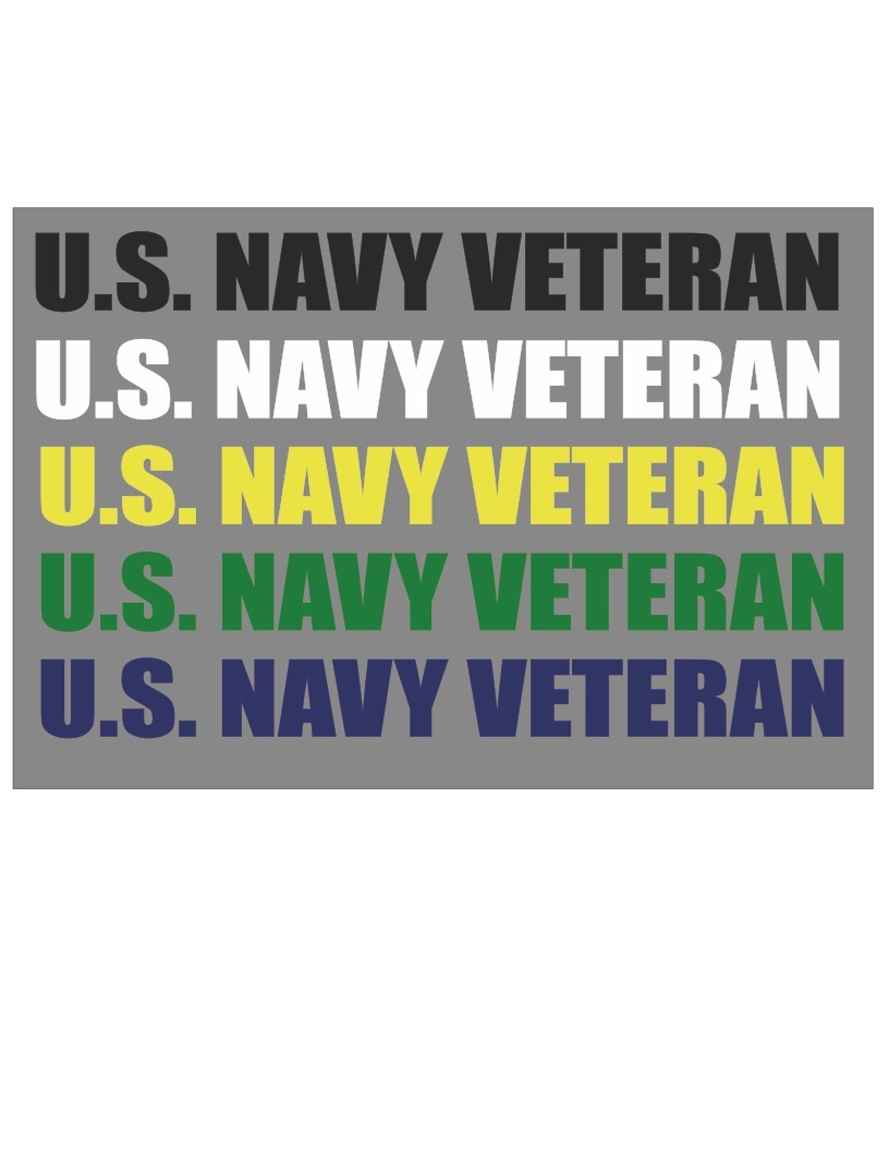 U.S. NAVY VETERAN Vinyl Window Strip Decal