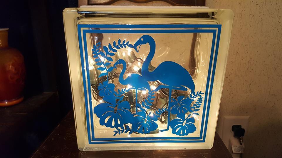 6.5" custom Elephant vinyl decal personalized Name great for Craft Glass Blocks