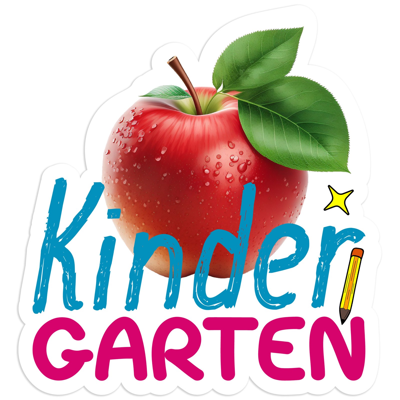 Kindergarten Apple – Vinyl Decal Sticker – Car Window Laptop – #917