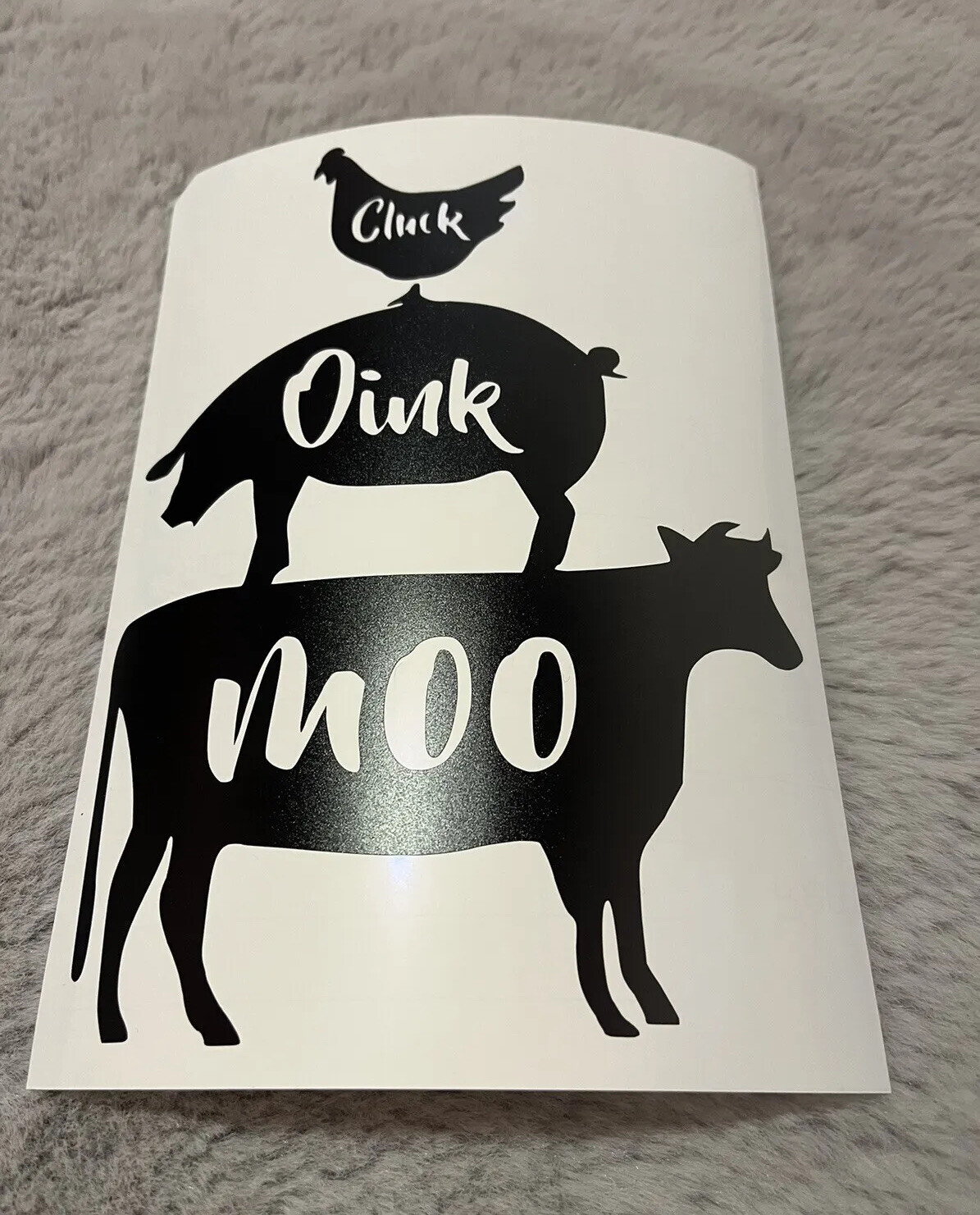 Farm animals Decal sticker 6×8" Kitchen Removable vinyl, Cow/Pig/Chicken decor
