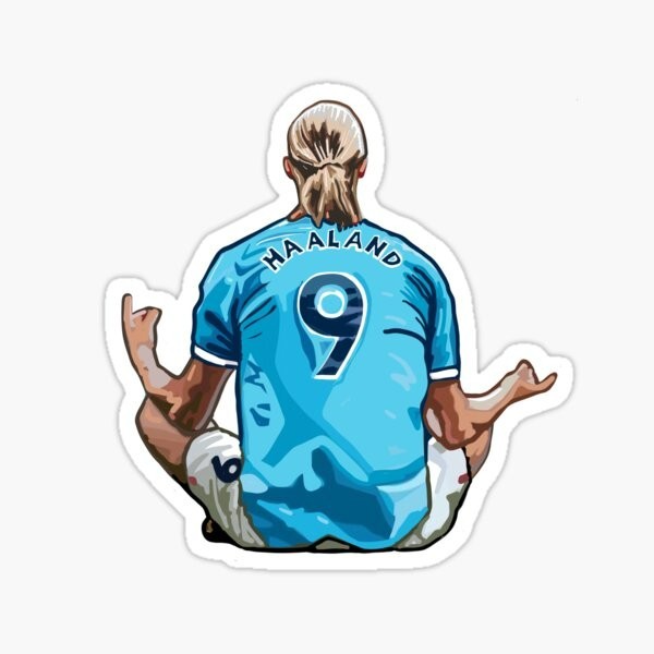 erling haaland soccer manchester city Sticker Gloss l Waterproof uv resistant