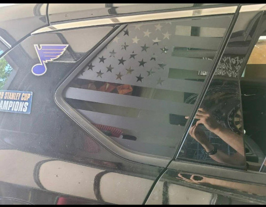 Pair of American flag quarter panel window decals 2021 or 2022 Nissan Rogue