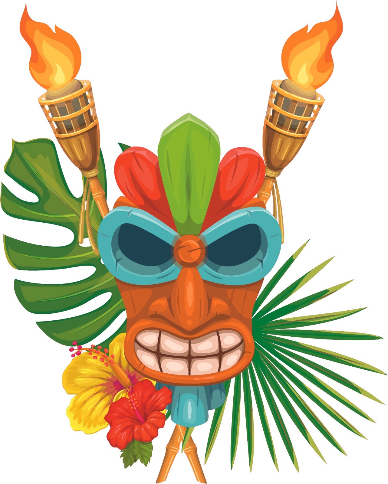Home Bedroom Tiki Statue Decor Totem Head Design Vinyl Wall Decal Sticker 20×24
