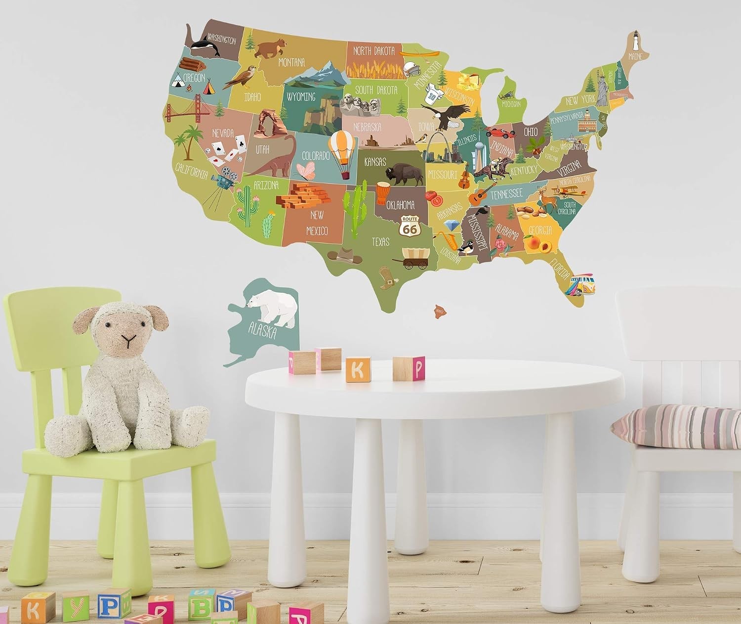 Kids Wall Decal Map Wall Decal Wall Sticker Peel Stick Decals