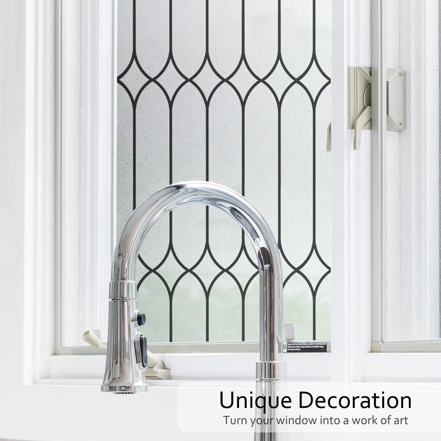 Window Privacy Film Stained Glass Frosted Glass, Static Cling Window Clings R…