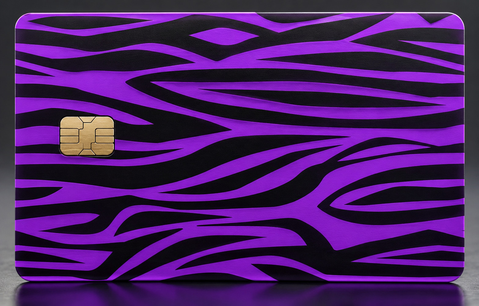 Horizontal Violet and Black Zebra Print Card Skin Credit Debit Card Skin Sticker