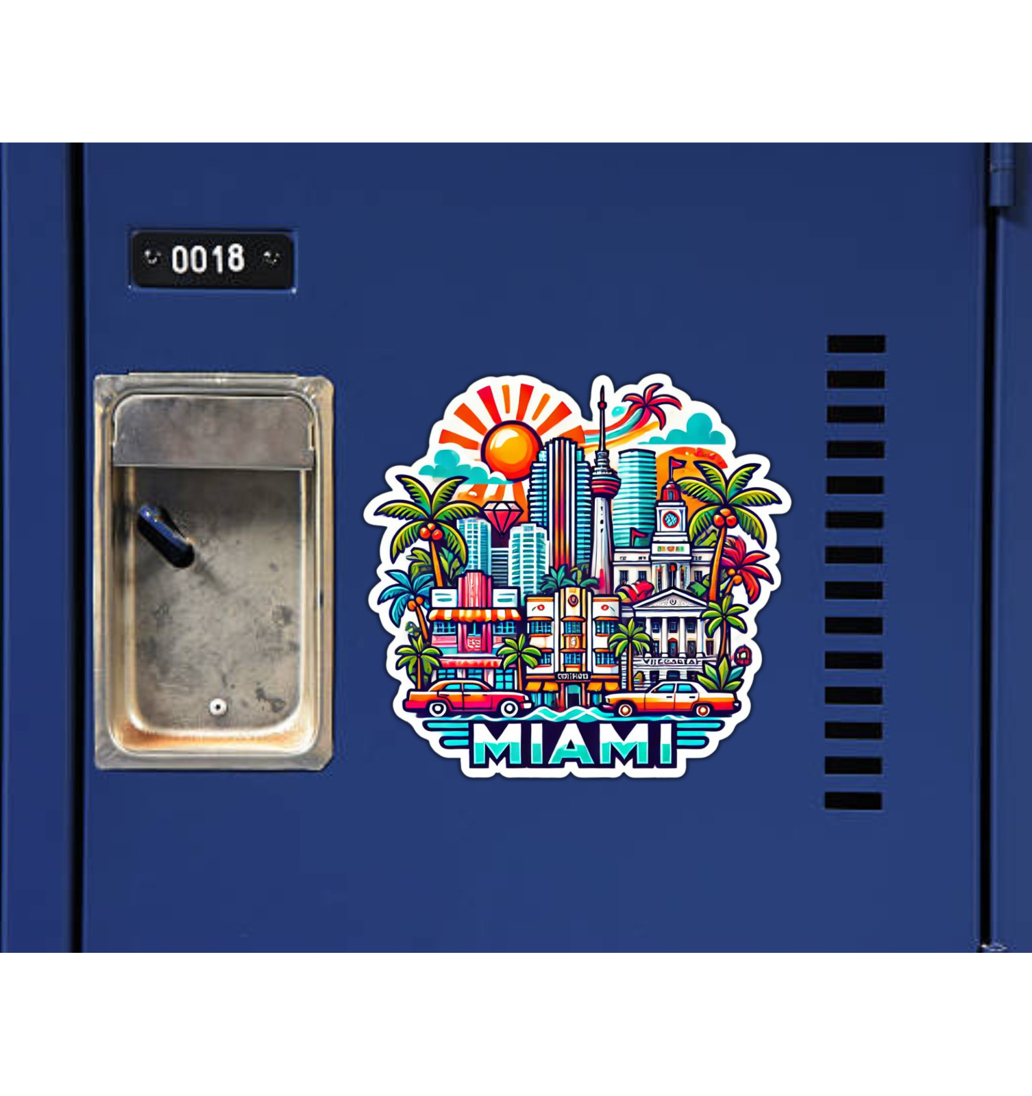 Miami Florida Fridge Magnet or Laptop Sticker