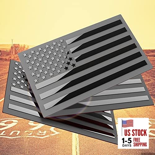 3D Metal American Flag Emblem Decal，Black American Flag Decal,for Car, Truck