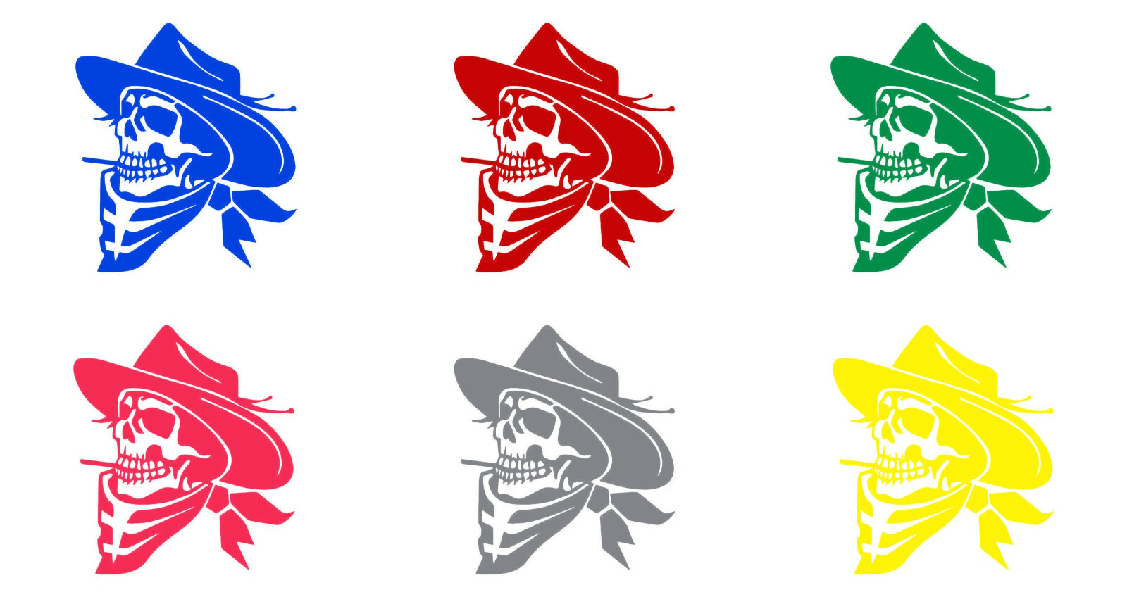 Vinyl Decal Truck Car Sticker Laptop – Zombie Horror Halloween Cowboy Skull v3