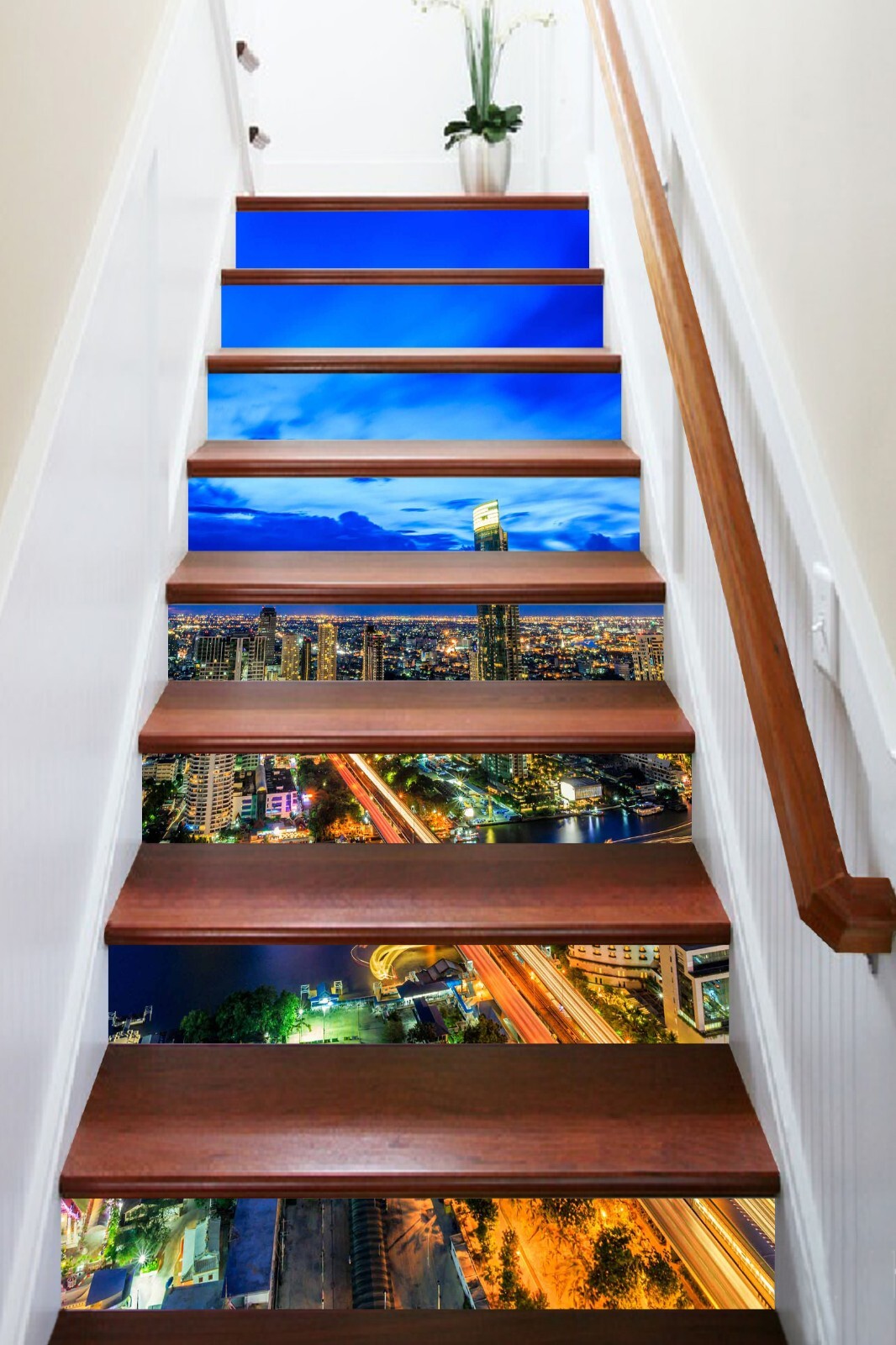 3D Night City AZ917 Stair Risers Decoration Mural Vinyl Wallpaper Kay