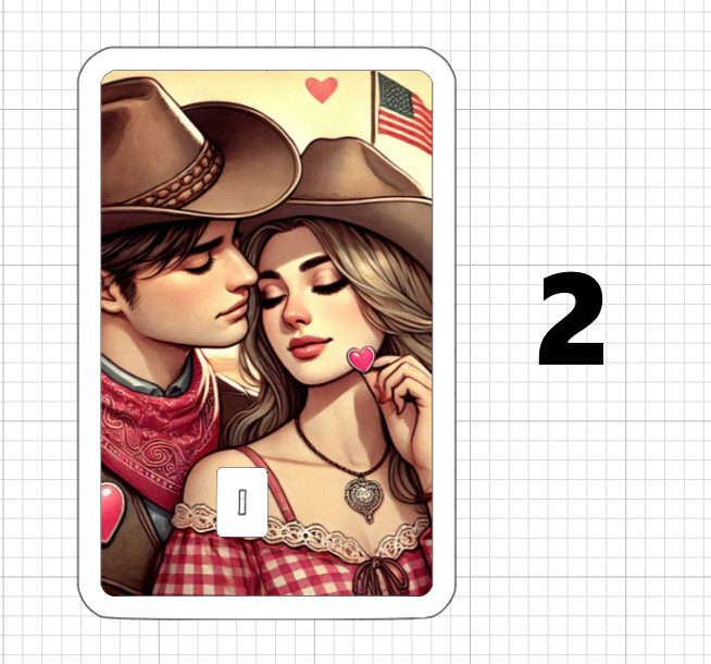 Cowboy Cowgirl Love Credit Debit ATM Card Skin Stickers Valentine's Day Heart US