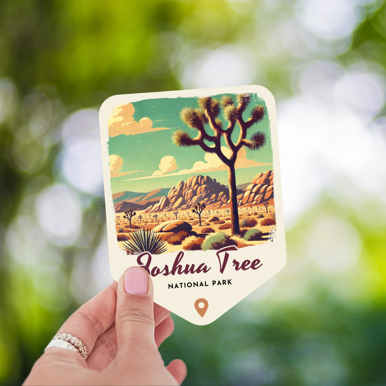 Joshua Tree National Park California Sticker Retro Style Waterproof Vinyl Decal