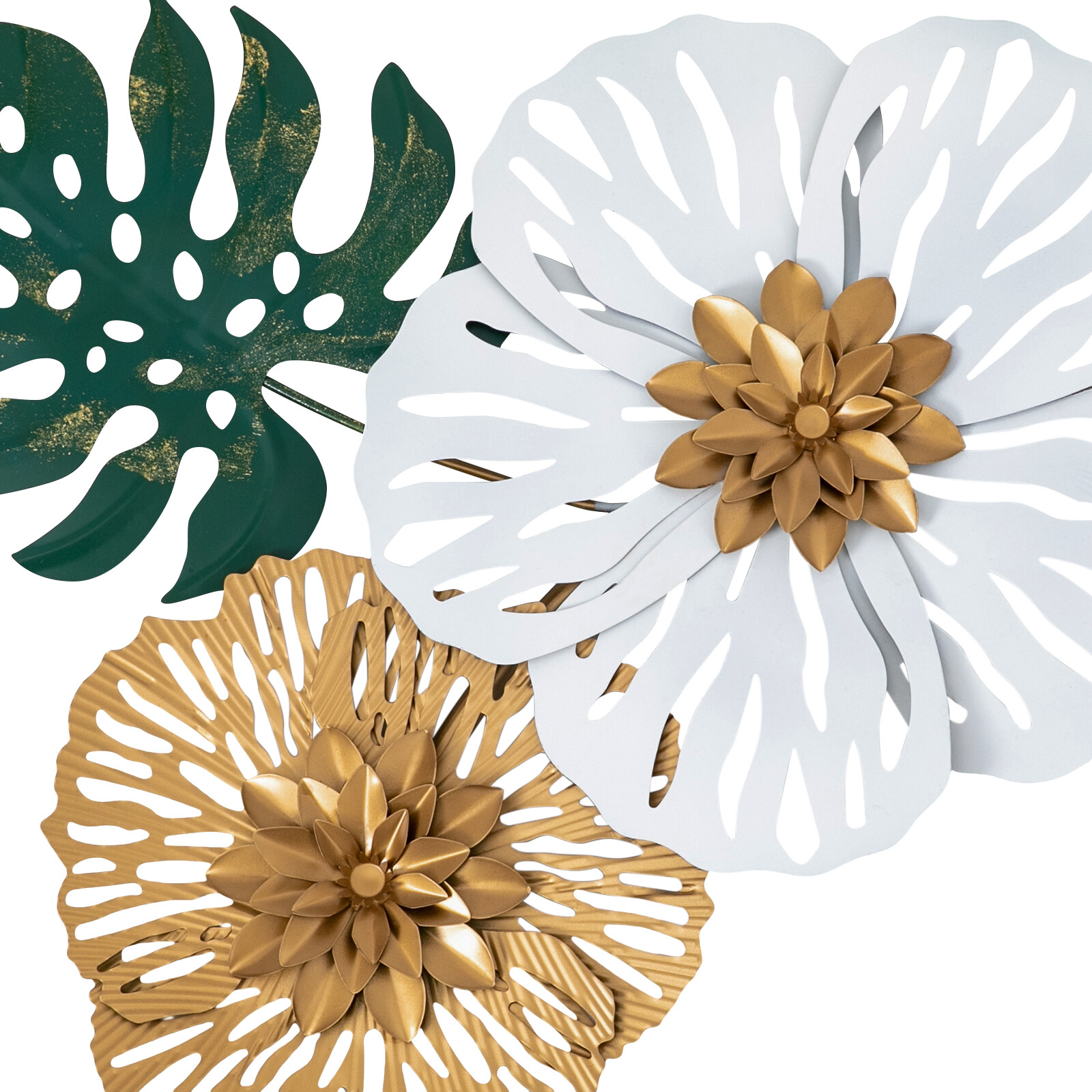 3d Flower-shaped Wall Decoration For Sofa Background Iron Hanging Decoration