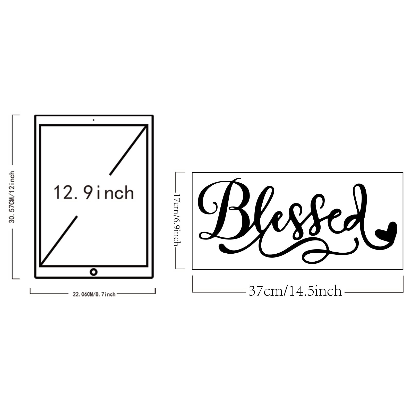 Blessed Wall Sticker Home Wall Decals Family Vinyl Art Decal Entryway Decor f…