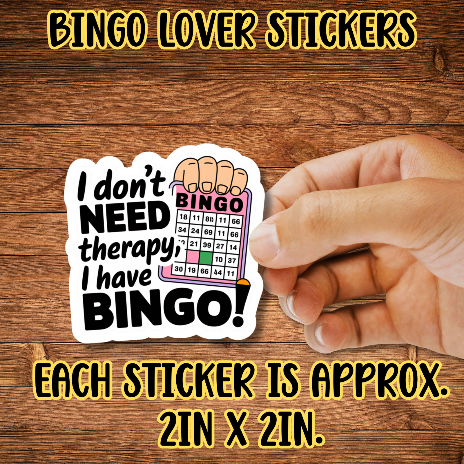 Funny Bingo Lover Stickers for Your Water Bottler, Computer, or Planner