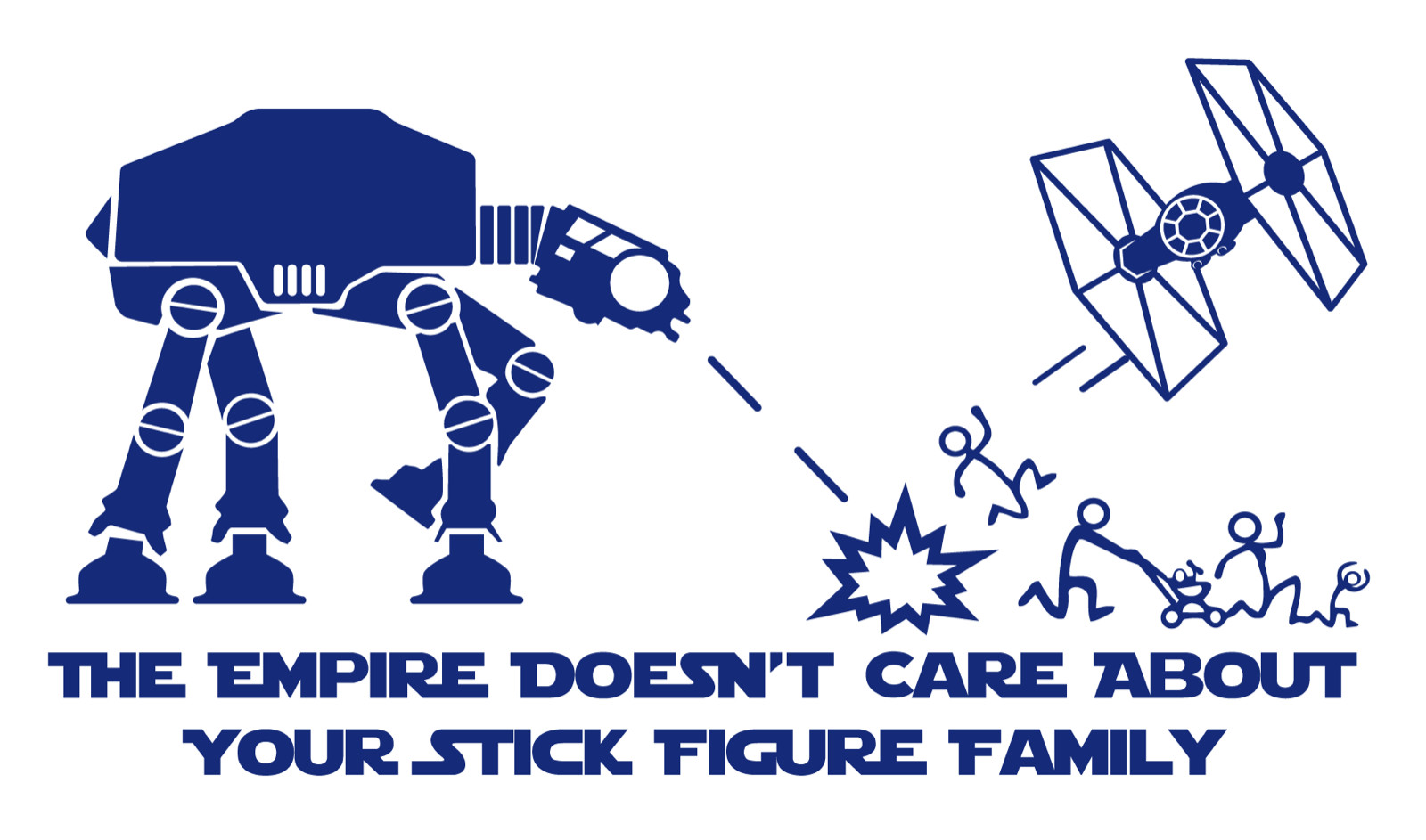 Empire Doesn't Care About Your Stick Figure Family Die Cut Vinyl Decal Made USA