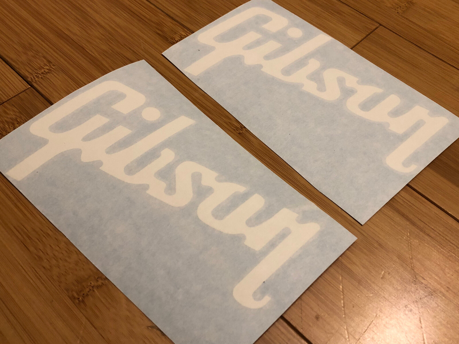 Gibson Guitar Logo 6" (set Of 2) White Vinyl Decal Sticker Logo Amp Music