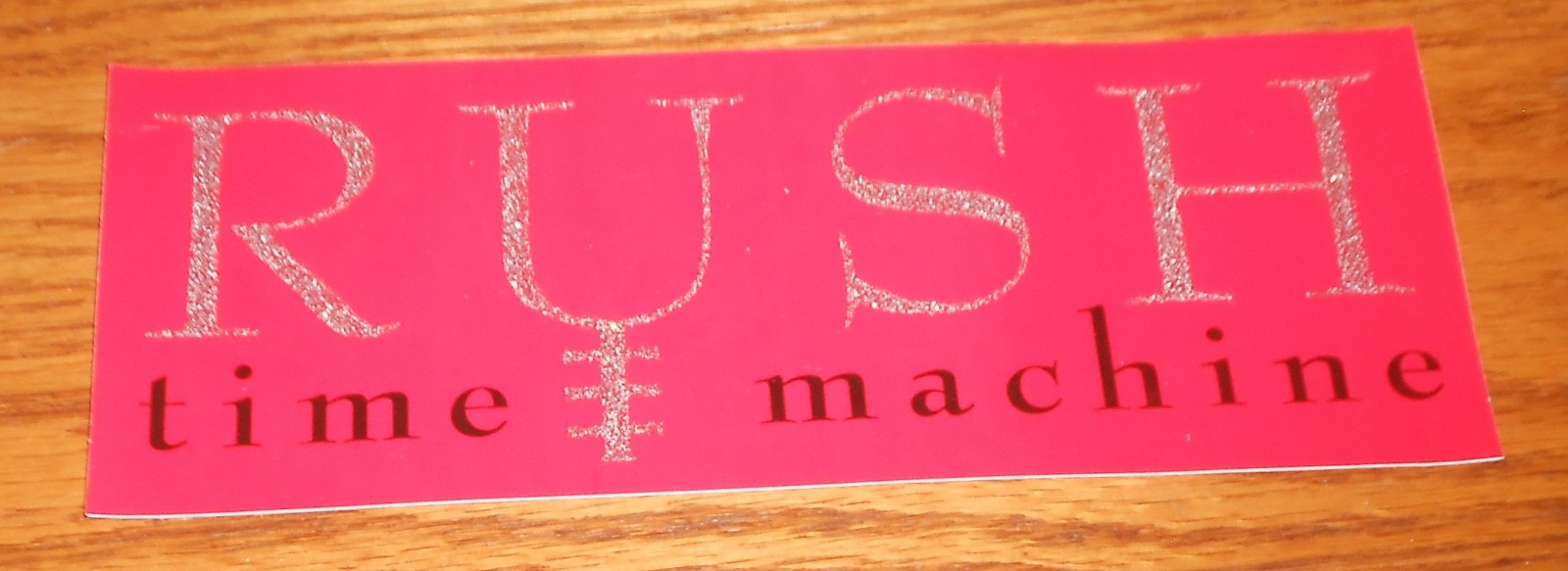 Rush Time Machine Sticker 8×3 Glittery RARE