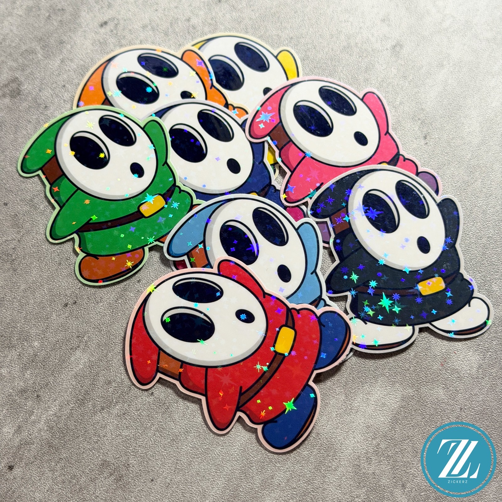 Shy Guy Sticker, Holographic Super Mario Decal
