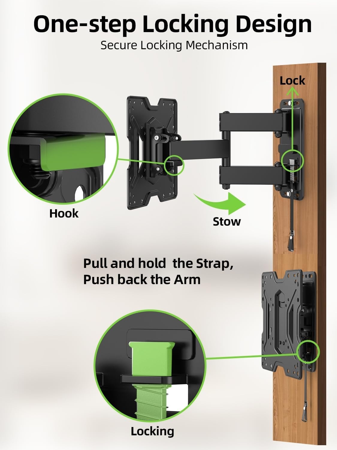 Ul Listed Lockable Rv Tv Mount For 1345 Inch Tvs Full Motion Rv Tv Wall Mount Wi
