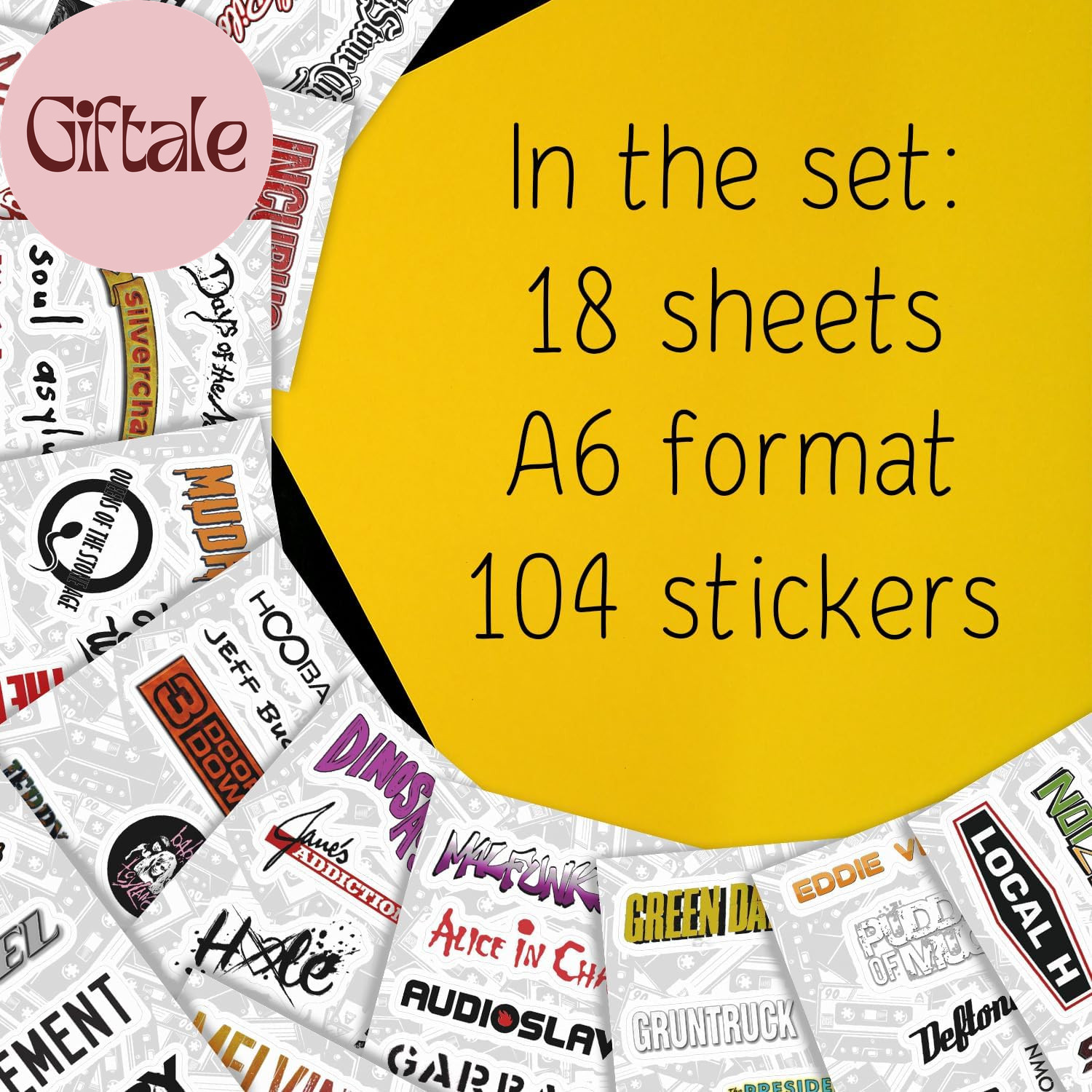 100Pcs Grunge Stickers, 90'S Grunge Music, Rock Stickers, Rock Band Decals, Musi