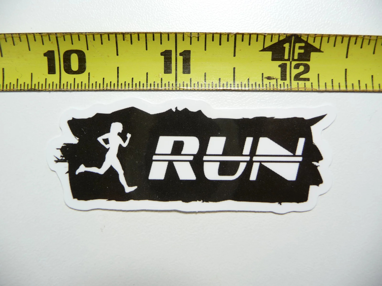 RUN RUNNING SMALL STICKER DECAL FITNESS EXERCISE WEIGHTLIFTING FUNNY