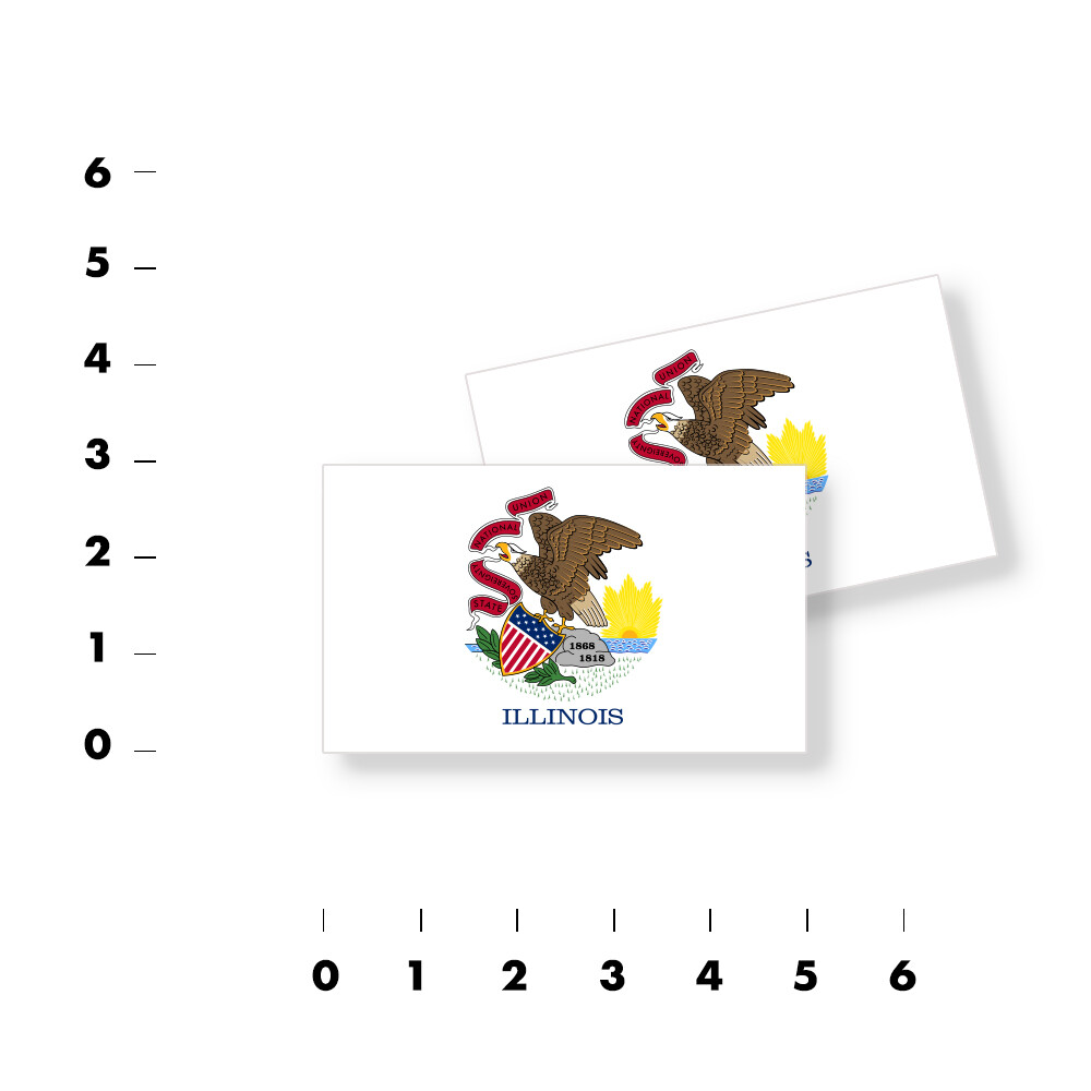 Illinois State Flag – Set of 4 Vinyl Sticker / Adhesive Decals Various Sizes