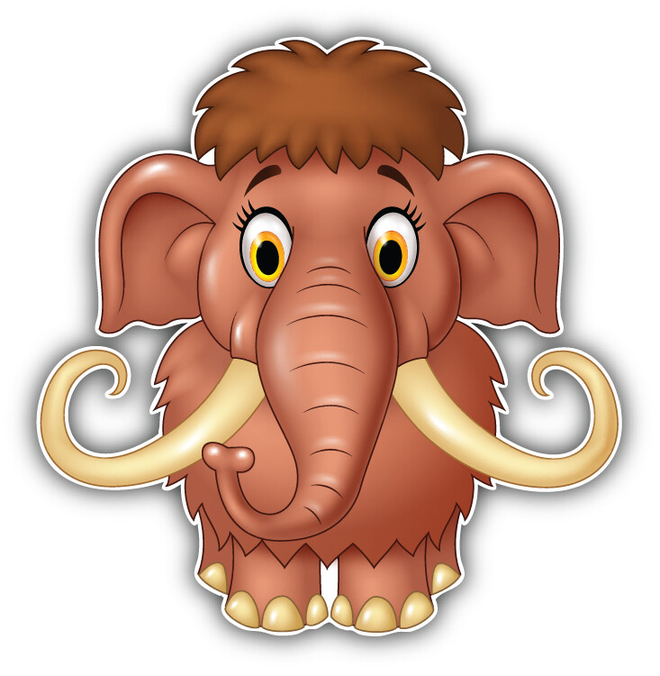 Cute Mammoth Girl Animal Car Bumper Sticker Decal