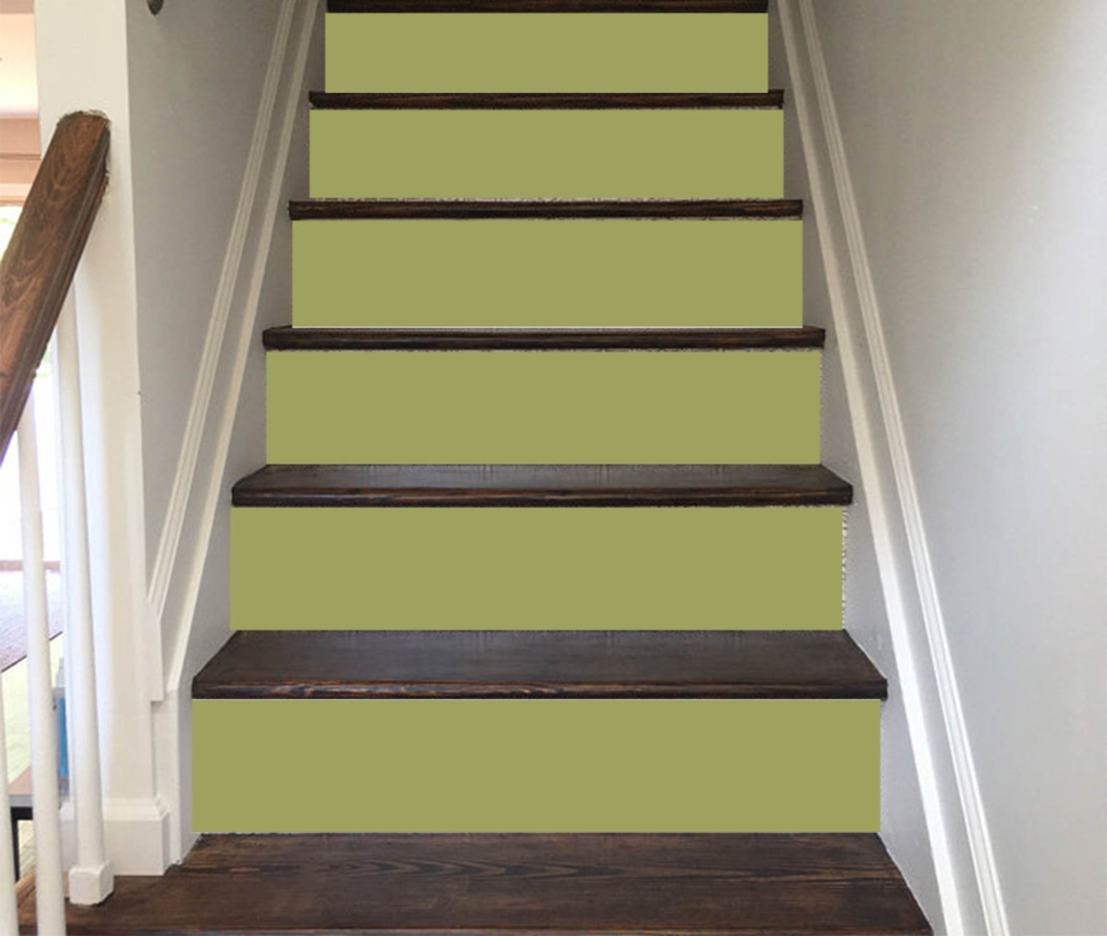 Gothic Green Stair Riser Stickers | Waterproof Peel and Stick Decals (Set of 5)