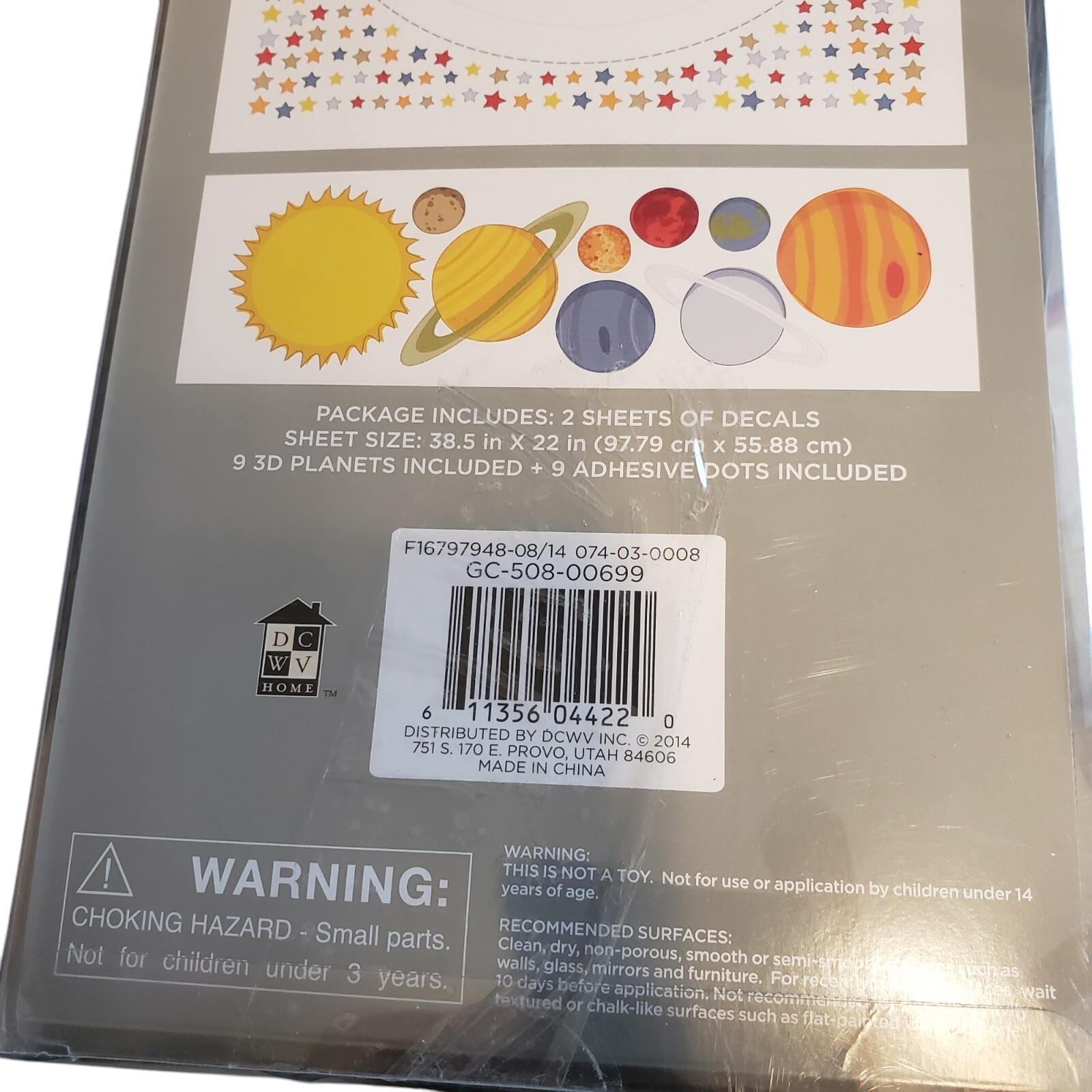 3D Glow in The Dark Solar System Wall Decals Wall Stickers Planet Ceiling 4×4 ft