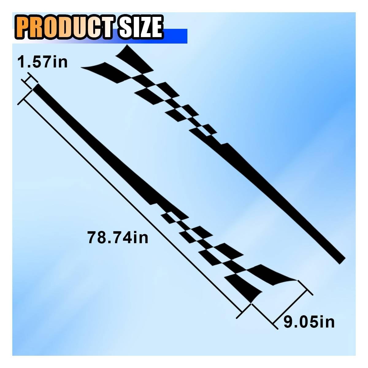 2PCS 78" Car Body Door Side Waistline Sticker Decals, Sports Racing Stripe De…