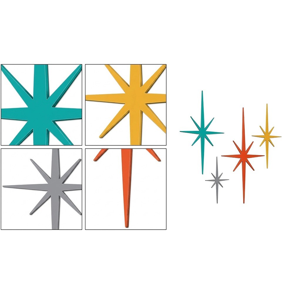 4-Pack Metal Star Silhouette Wall Decor for Garden Patio and For Home Walls