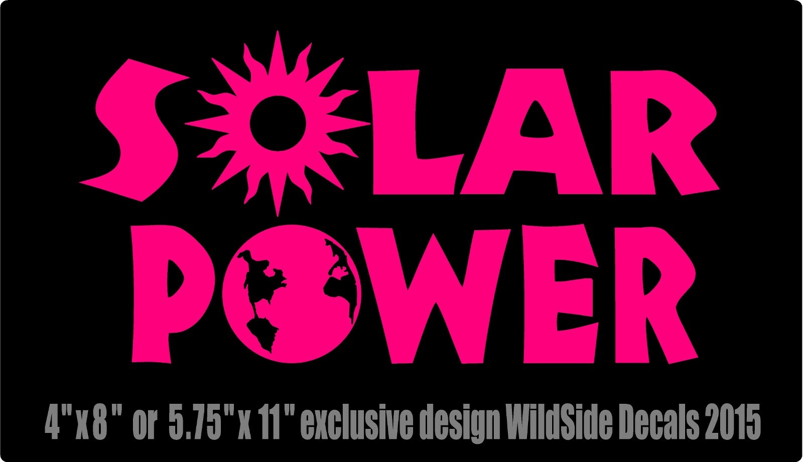 Solar Power Decal with Sun & Planet Earth Clean Energy Car Window Vinyl Sticker